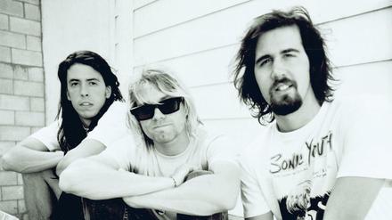 Die Band Nirvana mit Kurt Cobain, Mitte.