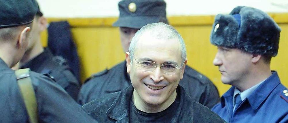 Nach zehn Jahren wieder auf freiem Fuß: Michail Chodorkowsky bei seiner Freilassung.
