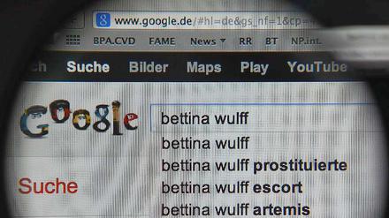 Bettina Wulff würde lieber mit anderen Suchbegriffen gefunden.