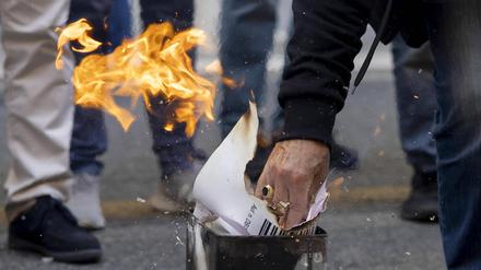 Brennende Gasrechnung: In Rom und 14 anderen Städten in Italien gab es Anfang der Woche Proteste gegen die galoppierenden Energiepreise. 