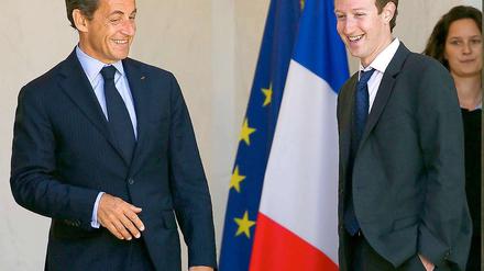 Gipfel-Teilnehmer: Frankreichs Präsident Nicolas Sarkozy und Facebook-Gründer Mark Zuckerberg.