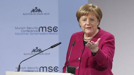 Bundeskanzlerin Angela Merkel am Samstag auf der Münchner Sicherheitskonferenz.