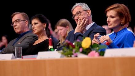 Konfliktparteien: Die Fraktionschefs Dietmar Bartsch und Sahra Wagenknecht (links) und die Parteivorsitzenden Bernd Riexinger und Katja Kipping