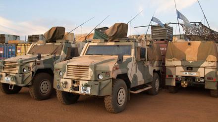 Bundeswehrfahrzeuge in Camp Castor in Gao, Mali (Archivbild)