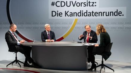 Die drei Kandidaten für den Vorsitz der CDU im Online-Video-Talkformat.