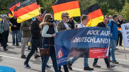 Eine Demonstration der AfD-Jugendorganisation Junge Alternative in Ellwangen in Baden-Württemberg.