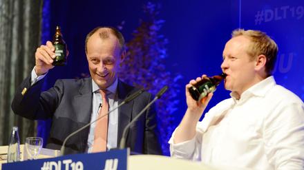 Friedrich Merz und JU-Chef Tilman Kuban auf dem Deutschlandtag der Jungen Union im Oktober 2019.