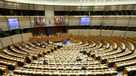 Ein Blick in das Europa-Parlament in Brüssel.