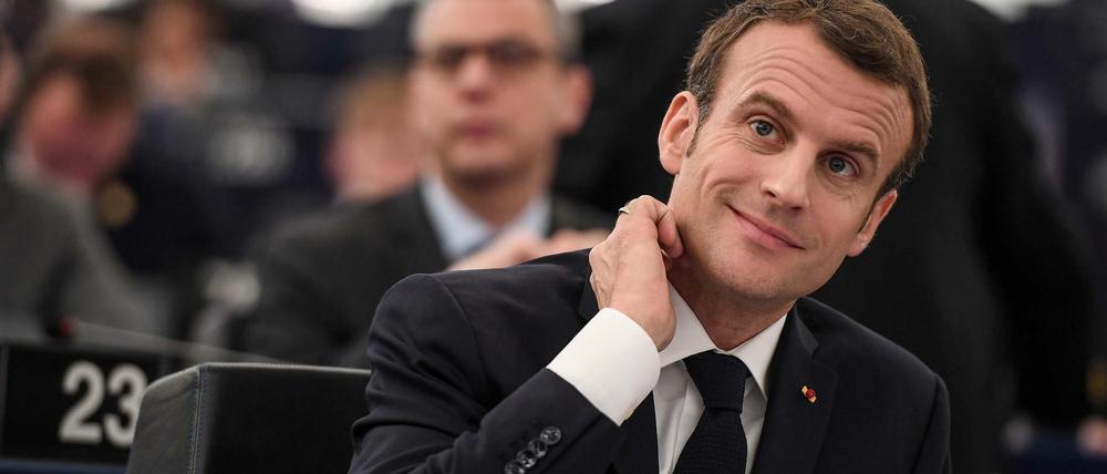 Frankreichs Präsident Emmanuel Macron am Dienstag in Straßburg.