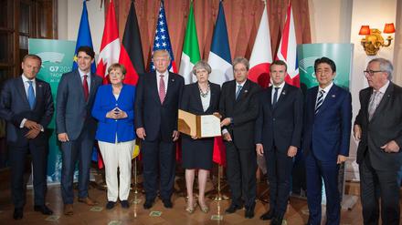 Die Staats- und Regierungschefs der G7 im italienischen Taormina.