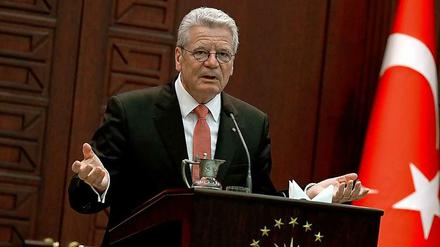 Freiheit, Freiheit, Freiheit: Bundespräsident Joachim Gauck bei seinem Staatsbesuch in der Türkei.