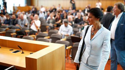Über das Medienecho muss sie sich nicht beklagen: Sahra Wagenknecht am Dienstag in der Bundespressekonferenz. 