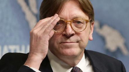 Der Chef der Liberalen im EU-Parlament, Verhofstadt, will ein Bündnis mit Frankreichs Präsident Macron eingehen.
