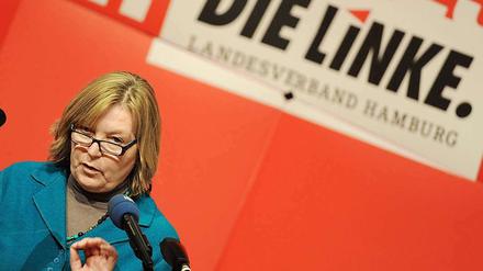 Dora Heyenn, die Spitzenkandidatin der Linken für die Bürgerschaftswahl am 20. Februar in Hamburg.