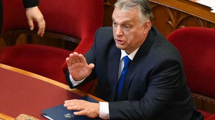 Ungarns Regierungschef Viktor Orbán am Dienstag im Parlament in Budapest.