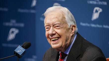 Jimmy Carter bei der Pressekonferenz anlässlich seiner Krebserkrankung.