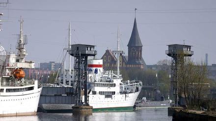 Blick auf den Hafen der russischen Exklave Kaliningrad
