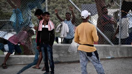 Flüchtlinge im Lager Moria auf der griechischen Insel Lesbos.