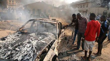 Bild der Zerstörung in Abuja. 