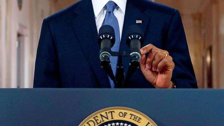 US-Präsident Barack Obama während seiner 13-minütigen Rede an die Nation.
