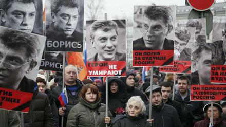 Gedenken an Boris Nemzow nach dessen Ermordung im Frühjahr 2015