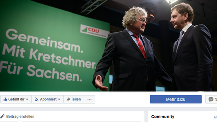 Patzelts neues Titelbild auf Facebook zeigt ihn (links) nun gemeinsam mit Sachsens Ministerpräsident Kretschmer.