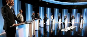 In der TV-Debatte ließ sich Amtsinhaber Komorowski nicht blicken, nur seine zehn Herausforderer.