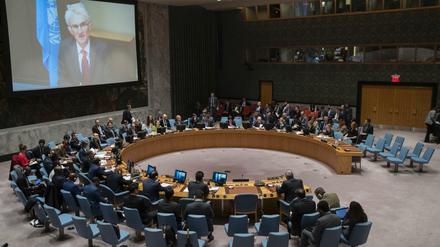 Sondersitzung des UN-Sicherheitsrats zur Eskalation der Gewalt im syrischen Rebellengebiet Ost-Ghouta.