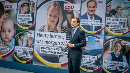 CDU-Generalsekretär Paul Ziemiak stellt die Kampagne der CDU für die Bundestagswahl vor.