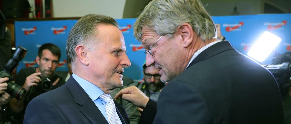 Auf derselben Seite: Der Berliner AfD-Fraktionschef Georg Pazderski und AfD-Chef Jörg Meuthen.
