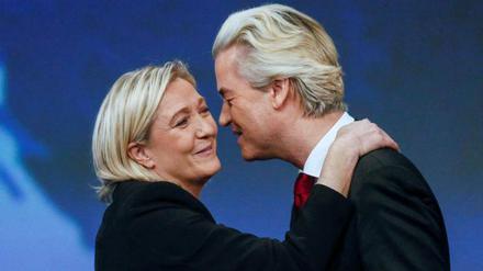 Sehen herzige Zeiten auf sich zukommen: Marine Le Pen und Geert Wilders, die Rechtspopulisten aus Frankreich und den Niederlanden.