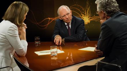 Bundesfinanzminister Wolfgang Schäuble (CDU) am 15.09.2016 in der ZDF-Sendung «Was nun, Herr Schäuble?». 