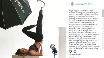 Para-Snowboarderin Amy Purdy hat über 270.000 Follower auf Instagram.