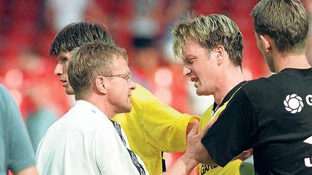Damals Lehrer und Schüler. In Ulm erlebte Rainer Widmayer (rechts) 1998 Ralf Rangnick als Trainer. 