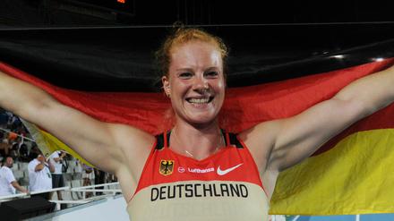 30.7.2010: Betty Heidler holt mit dem Hammer den dritten Titel für Deutschland.