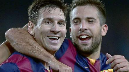 Messi (links) mit Jordi Alba.