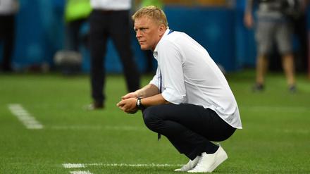Islands Trainer Hallgrimsson während der WM in Russland.