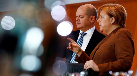 Koalitionsspitzen: Kanzlerin Angela Merkel and Vizekanzler Olaf Scholz. 