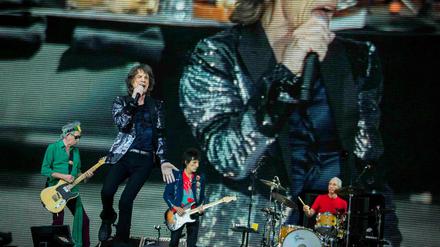 Keith Richards, Mick Jagger, Ron Wood and Charlie Watts von den Rolling Stones (von links nach rechts).
