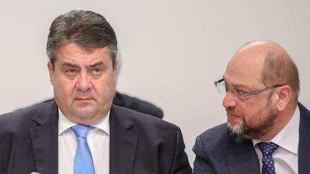 Sigmar Gabriel und Martin Schulz, hier auf einem SPD-Parteitag.