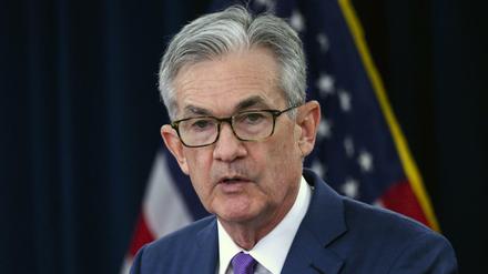 Fed-Chef Jerome Powell am Mittwoch bei der Bekanntgabe der Zinssenkung.