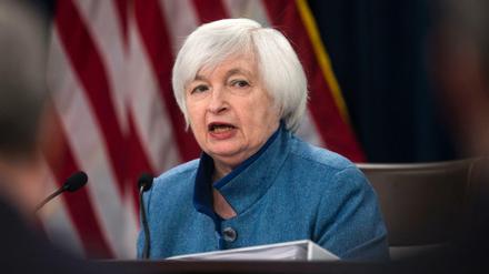 Janet Yellen sitzt noch bis Februar 2018 an der Spitze der US-Notenbank Fed.