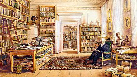 Inspirierend. Alexander von Humboldt in seinem Studierzimmer in der Oranienburger Straße in Berlin.