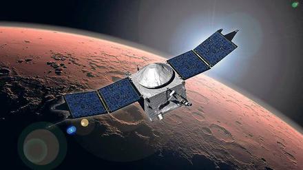 Überflieger. Die Sonde „Maven“ erforscht die Atmosphäre des Roten Planeten.