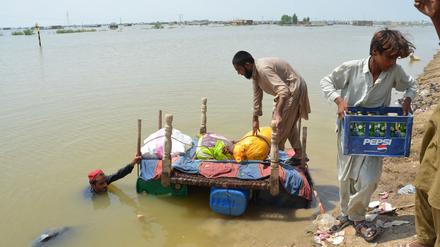 In Pakistan verursachten extreme Regenfälle 2022 großflächige Überschwemmungen.