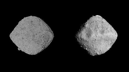Die Asteroiden "Bennu" (links) und "Ryugu" (rechts) werden derzeit intensiv erforscht. Jetzt wurden neue Daten veröffentlicht, die auch zu einer effektiven Abwehr von Asteroiden dienen sollen, die Kurs auf die Erde nehmen. 