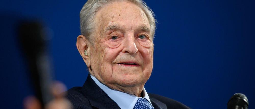 US-Milliardär George Soros nach seiner Rede vor dem Weltwirtschaftsforum in Davos am Donnerstag.